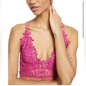 Free People Miss Dazie Lace Bralette Pink Size Small